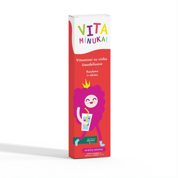 Acorus Balance vitamin, vitamīni salmiņos ar cinku, aveņu garša, 6G, N7 attēls