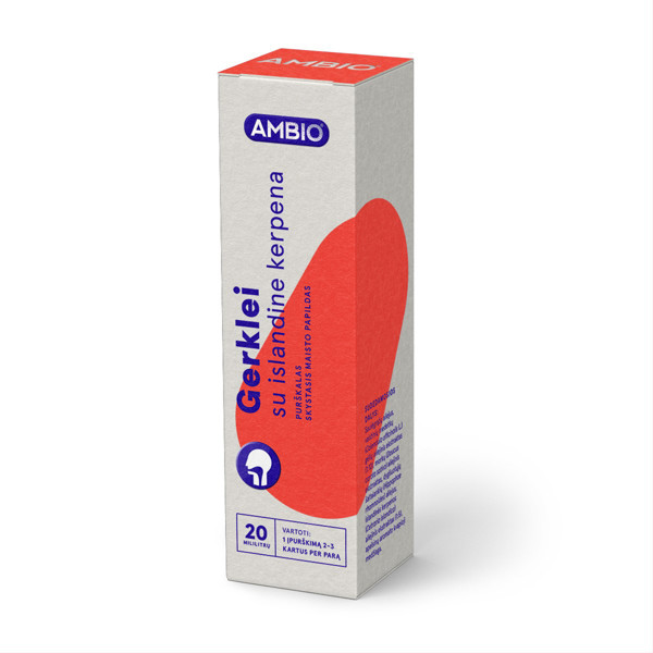 AMBIO rīklei ar Islandes ķērpjiem, aerosols, 20 ml attēls