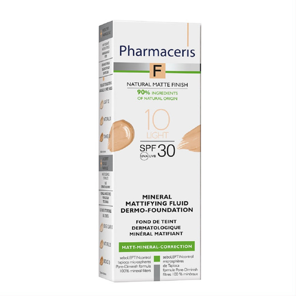 PHARMACERIS F MATTIFYING, matēts minerālpūderis nr.1, SPF30, 30ml attēls