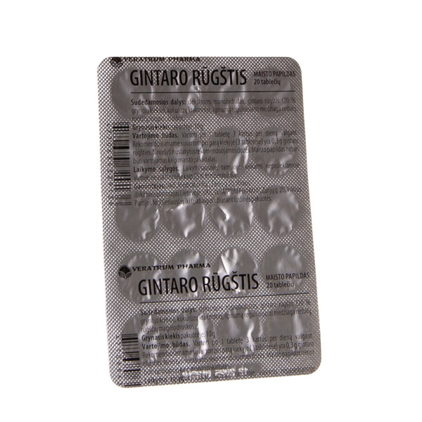 Янтарная кислота, 20 таблеток изображение