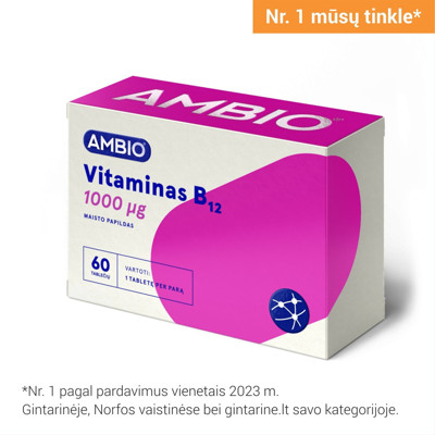 AMBIO vitamīns B12, 1000 µg, 60 tabletes attēls
