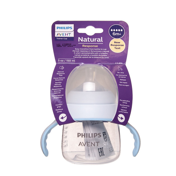 PHILIPS AVENT NATURAL RESPONSE, pudele/krūzīte ar ātras plūsmas knupīti, 150ml (SCF263/61) attēls