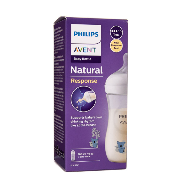 PHILIPS AVENT NATURAL RESPONSE, Dekorēta pudele, KOALA, 260ml, SCY903/67 attēls