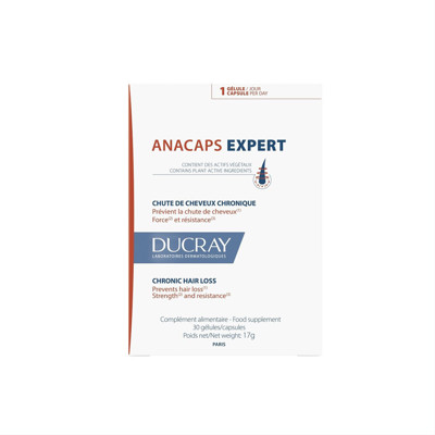 DUCRAY ANACAPS EXPERT, uztura bagātinātājs pret hronisku matu izkrišanu, 30 kapsulas attēls