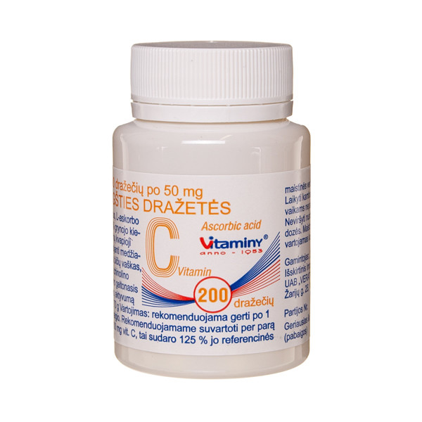 ASKORBĪNSKĀBE, 50 mg, tabletes, 200 attēls