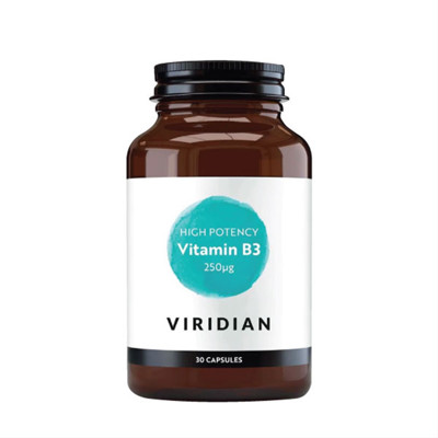 VIRIDIAN AUGSTAS POTENCIJAS VITAMĪNS B3, 30 kapsulas attēls