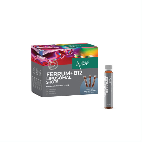 Acorus Balance liposomu dzelzs + B12, perorāls šķīdums, 25 ml, N14 attēls