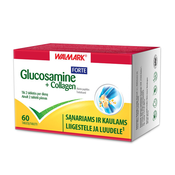 WALMARK GLUCOSAMINE + COLLAGEN FORTE, 60 tabletes attēls