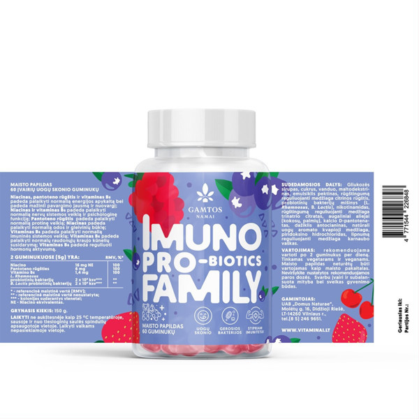 GAMTOS NAMAI BACTO KIDS, 60 Gumijas attēls