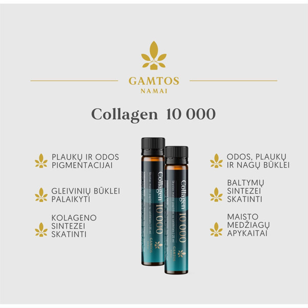 GAMTOS NAMAI COLLAGEN 10 000, šķidrs uztura bagātinātājs, 14 pudeles ar 25 ml attēls