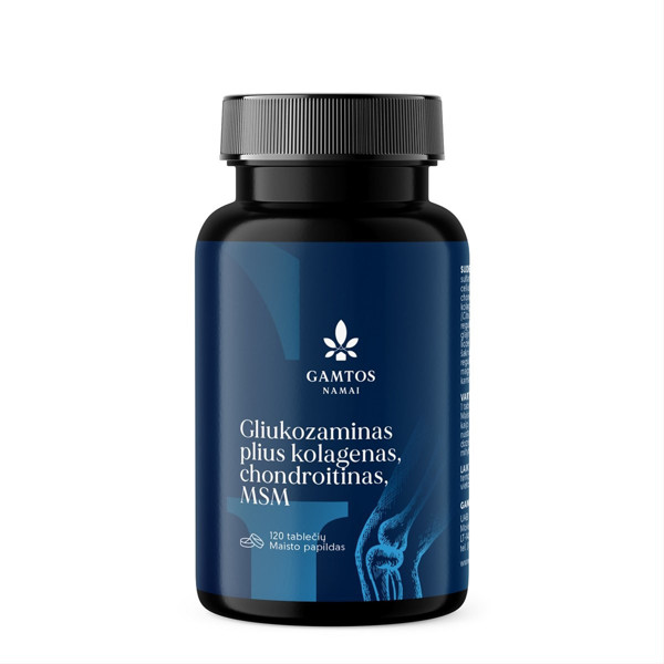 Gamtos namai glikozamīns plus kolagēns, hondroitīns, MSM, 120 tabletes attēls
