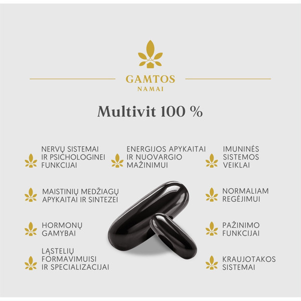 GAMTOS NAMAI MULTIVIT 100%, 120 kapsulas attēls