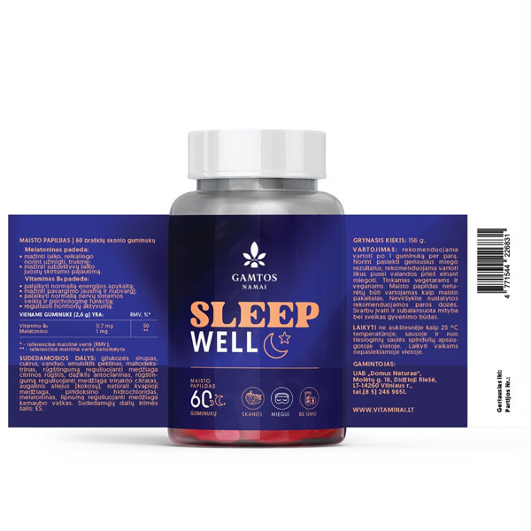 GAMTOS NAMAI SLEEP WELL, 60 gumiji attēls
