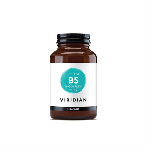 VIRIDIAN HIGH FIVE B COMPLEX + VIT C, 30 kapsulas attēls