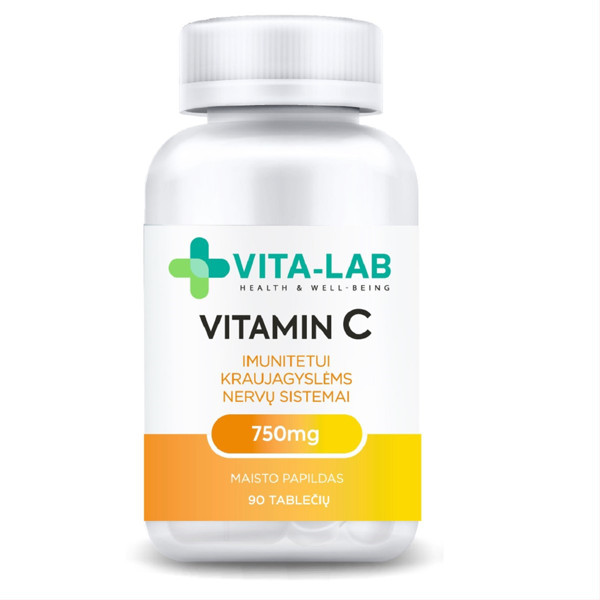 VITA-LAB VITAMĪNS C, 750 mg, 90 tabletes attēls