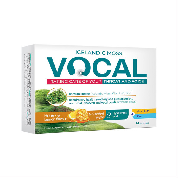 Vocal, пастилки для горла со вкусом меда и лимона с гиалуроновой кислотой, N24 изображение