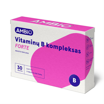 AMBIO B vitamīna komplekss Forte, 30 tabletes attēls