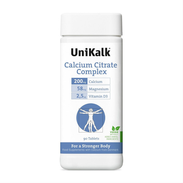 UNIKALK CALCIUM CITRATE COMPLEX, 90 tabletes attēls
