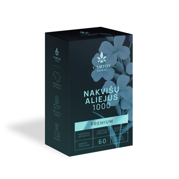Gamtos namai naktssveces eļļa 1000 premium, 60 kapsulas attēls