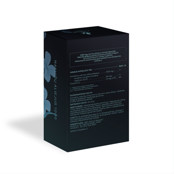 Gamtos namai naktssveces eļļa 1000 premium, 60 kapsulas attēls