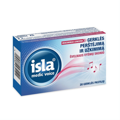 ISLA MEDIC VOICE, ķiršu garša, 20 pastilas attēls