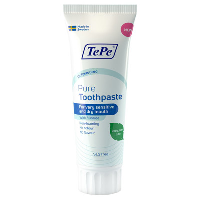 TEPE PURE, зубная паста для чувствительной и сухой полости рта, безвкусная, 75мл изображение