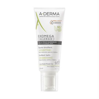 A-DERMA EXOMEGA ALLERGO, sejas un ķermeņa balzams pret niezi, piemērots arī alerģiskai ādai, 200 ml attēls
