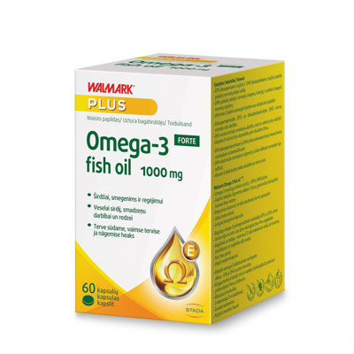 WALMARK OMEGA 3 FORTE, 1000 mg, 60 kapsulas attēls