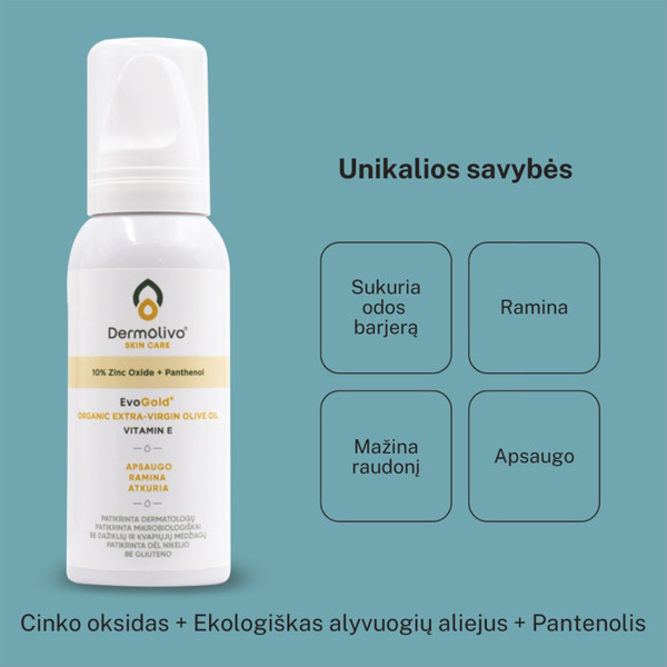 DERMOLIVO, пенка с оксидом цинка и пантенолом, 100 мл изображение