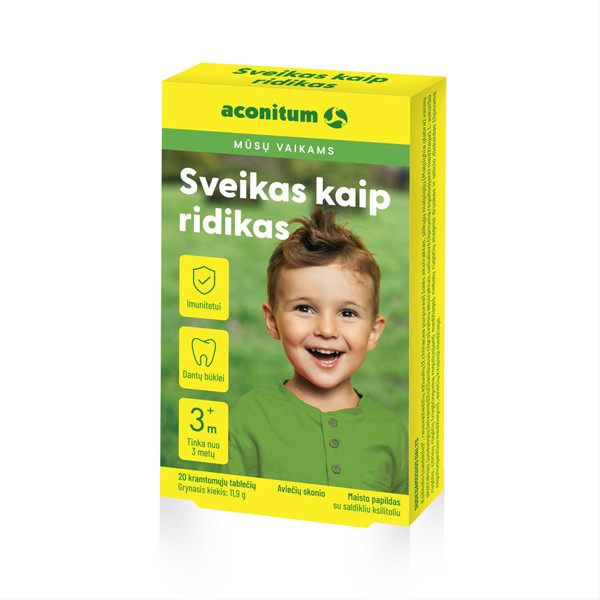 Vesels kā rutks, 20 košļājamās tabletes attēls