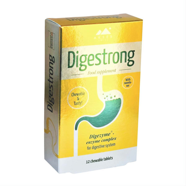 DIGESTRONG, 12 košļājamās tabletes attēls