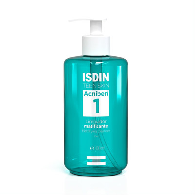ISDIN TEEN SKIN ACNIBEN MATTIFING CLEANSER GEL, matējošais tīrīšanas gels, 400 ml attēls