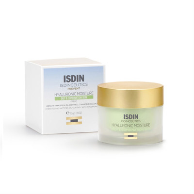 ISDIN ISDINCEUTICS PREVENT HYALURONIC MOISTURE OILY & COMBINATION SKIN CREAM, mitrinošs sejas krēms kombinētai un taukainai ādai, 50 ml attēls