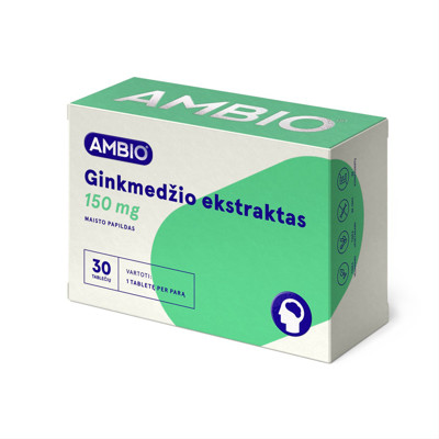 AMBIO Ginkgo ekstrakts 150 mg, 30 tabletes attēls