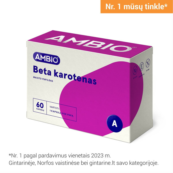AMBIO beta karotīns, 60 kapsulas attēls