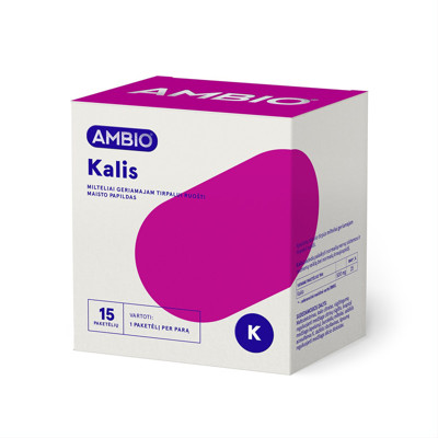 AMBIO kālijs (500 mg), 15 paciņu pulveris, lai izgatavotu perorālu šķīdumu attēls