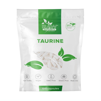 RAW POWDERS taurīns, 500 mg, 100 kapsulas attēls