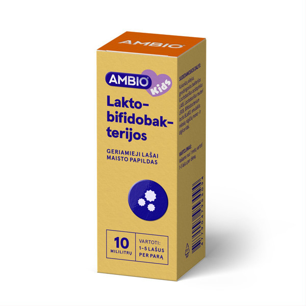 AMBIO kids lakto-bifidobaktērijas, pilieni, 10 ml attēls