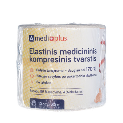 AMEDIPLUS, elastīgs pārsējs, 10cmx3,5 m attēls