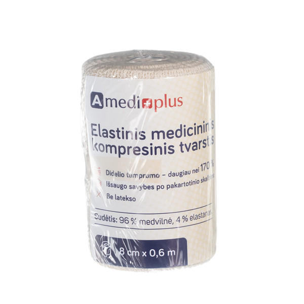 AMEDIPLUS, elastīgs pārsējs, 8cmx0,6m attēls
