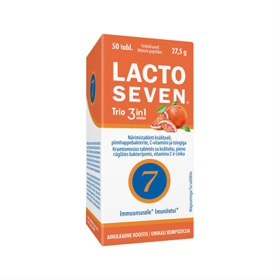 LACTO SEVEN TRIO, 50 košļājamās tabletes attēls