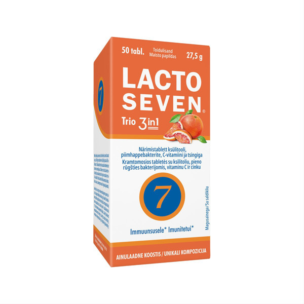 LACTO SEVEN TRIO, 50 košļājamās tabletes attēls
