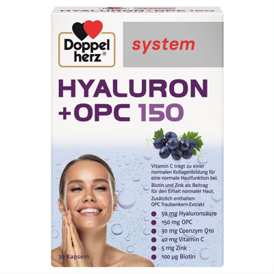 DOPPELHERZ HYALURON + OPC 150, 30 kapsulas attēls