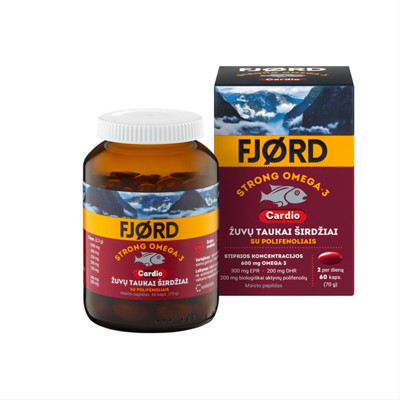 FJORD STRONG OMEGA-3 CARDIO, 60 kapsulas attēls