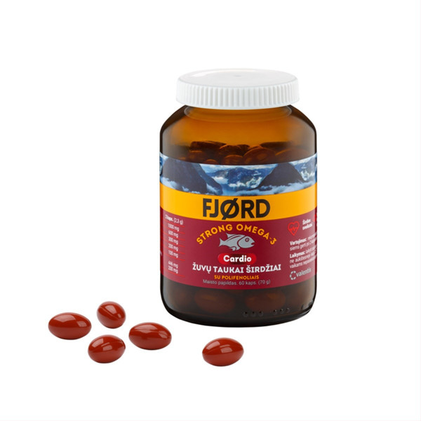 FJORD STRONG OMEGA-3 CARDIO, 60 kapsulas attēls