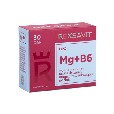 REXSAVIT LIPO Mg+B6, 30 cietās kapsulas attēls