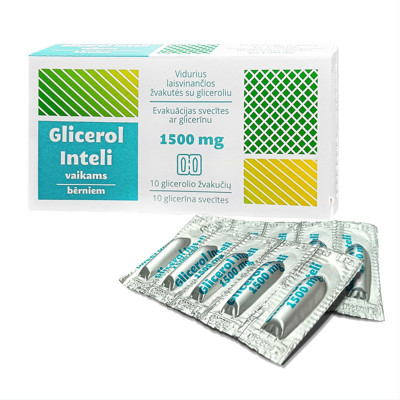 GLYCEROL INTEL, 1500 mg, svecītes bērniem, N10 attēls