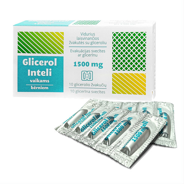 GLYCEROL INTEL, 1500 mg, svecītes bērniem, N10 attēls