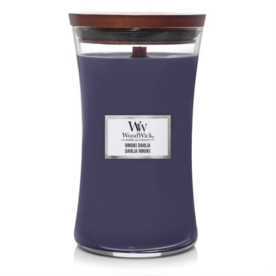 WOODWICK LIELS SMIĻU GLASS HINOKI DAHLIA, svece, 609g attēls
