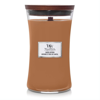 WOODWICK LARGE Smilšu pulkstenis SANTAL MYRRH, svece, 609g attēls